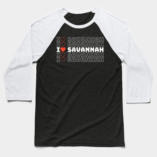 I Love Savannah Baseball T-Shirt by NyskaTiden